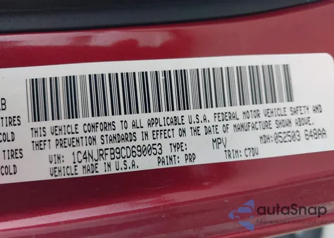 2012 Jeep Patriot Latitude from USA, damaged, VIN 1C4NJRFB9CD690053